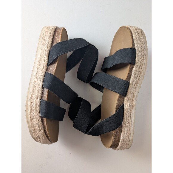 Girl's Steve Madden Kids' Jkimmie Black Platform Sandal Espadrille Summer Size 3 - Picture 4 of 12